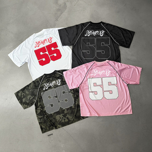 Custom <b>100</b>% <b>Polyester</b> Mesh Fabric Basketball Football-Retro Jersey Camouflage Design Breathable Boxy Cropped Jersey T <b>Shirts</b> - Product Image 2