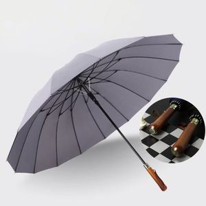 Custom Luxury Golf <b>Umbrella</b> with Branded Logo for Promotions Waterproof Fully-Automatic Wood Handle <b>Large</b> Canopy - Product Image 5