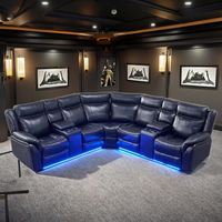 Luxuriöses Leder-Ecksofa mit Elektrischer Liegefunktion Ausziehbar für Villen Modernes Design Komfortable Wohnzimmermöbel mit USB-Anschluss