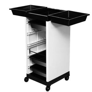 Salon Barber Trolley Hairdressing Hair Rolling <b>Cart</b> Spa Black Plastic <b>Storage</b> <b>Cart</b> - Product Image 3