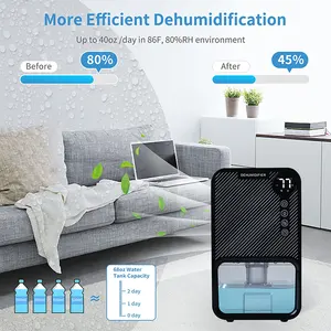 Penjualan terlaris terbaru 1100ML pabrikan China Peltier rumah portabel dehumidifier mini cerdas untuk rumah kamar tidur