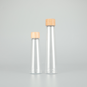 Custom 140ml <b>200ml</b> Cone Shape PET Transparent Screen Printed Fruit Juice Beverage <b>Bottles</b> for Packaging - Product Image 1