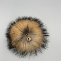 Pompons en fourrure de raton laveur détachables à clipser, vente chaude, 15 cm, fourrure véritable
