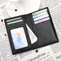 Nouvelle pochette à quantité minimale de commande bas pour hommes simple petit porte-carte avec logo porte-carte d'identité en cuir saffiano