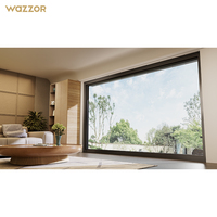 Wazzor, los más vendidos, aleación de aluminio, Panorama eléctrico, marco de aluminio, vidrio, Vertical, Exterior, elevación eléctrica, ventanas para casa