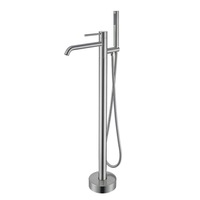 Hotselling Ensemble de douche pour salle de bain Robinets en laiton chromé en céramique Baignoire verticale Colonne de sol Robinets sur pied brossés