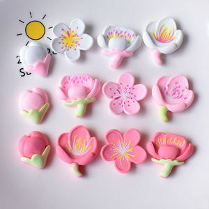 Nuevas y Lindas Flores de Cerezo Rosadas, Serie de Flores de Melocotón, Resina Plana para Scrapbooking, Joyería DIY, Horquillas, Decoración Artesanal - Product Image 2