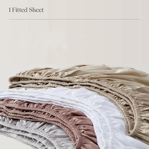 寝具セットしわ防止シルキーソフトOEKO TEX 300TC 100% 豪華竹織りキングシンプルベッドリネンベッドシートセット4個ホワイト - Product Image 6