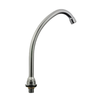 Robinet de cuisine moderne en acier inoxydable chromé ZHAOFAN ZF-008, mitigeur à poser sur comptoir avec bec d'eau chaude/froide