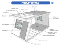 Casa Contenedor Plegable Prefabricada con Panel Sándwich para Uso Hotelero, Diseño Moderno, Cómo Construir una Casa Contenedor Económica