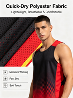 Camiseta Deportiva Personalizada para Hombre, 100% Poliéster, Impresión por Sublimación 3D, Chaleco Deportivo sin Mangas, Nombre y Número Personalizados, OEM, ODM, Venta al Por Mayor