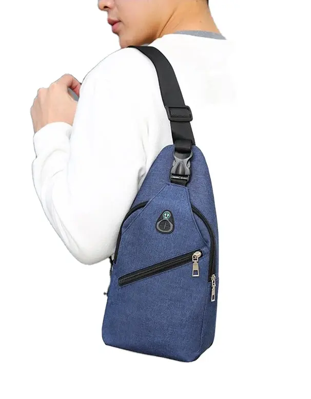 Factory Low Price Wholesale Oxford Cloth Unisex Daily Street Chest Bag USB Charging Shoulder Bag Outdoor Casual Crossbody Bag