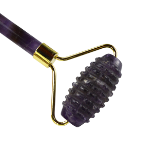 100% véritable naturel <span class=keywords><strong>Anti</strong></span>-âge Guasha <span class=keywords><strong>Massage</strong></span> personnalisé améthyste Derma <span class=keywords><strong>visage</strong></span> pierre boule Gua Sha rouleau masseur - Product Image 6