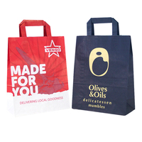 Sacs cadeaux en papier kraft imprimés sur mesure avec poignées, logo personnalisé, emballage cosmétique recyclable, vente en gros
