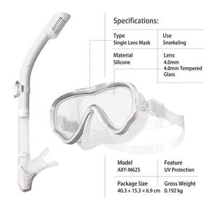 Masque de plongée à tuba GLIWAY Dry Top panoramique avec verre trempé de 4,0 mm, anti-buée, protection UV, équipement de plongée en silicone pour adultes - Product Image 3