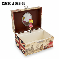 Boîte à musique personnalisée Yiyu Big Ben, à manivelle, rotative, en papier/bois, boîte à bijoux, souvenir de Londres, cadeau OEM, écologique