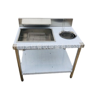 สถานีเตรียมอาหารเชิงพาณิชย์ สแตนเลสแบบตั้งพื้น พร้อมอ่างล้างมือ ตะกร้า และคุณสมบัติป้องกันการกัดกร่อน สำหรับไก่ทอดและแฮมเบอร์เกอร์ - Product Image 3