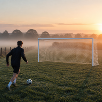 But de football portable de haute qualité, durable, avec cadre métallique de grande taille, pour l'entraînement en extérieur, avec filet de football