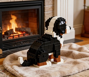 Bloques de Construcción de Plástico ABS del Perro de Montaña Bernés, Modelo 3D de Mascota, Escala 1:12, Juguete de Ensamblaje DIY, Regalo para Amantes de los Perros Unisex - Product Image 6