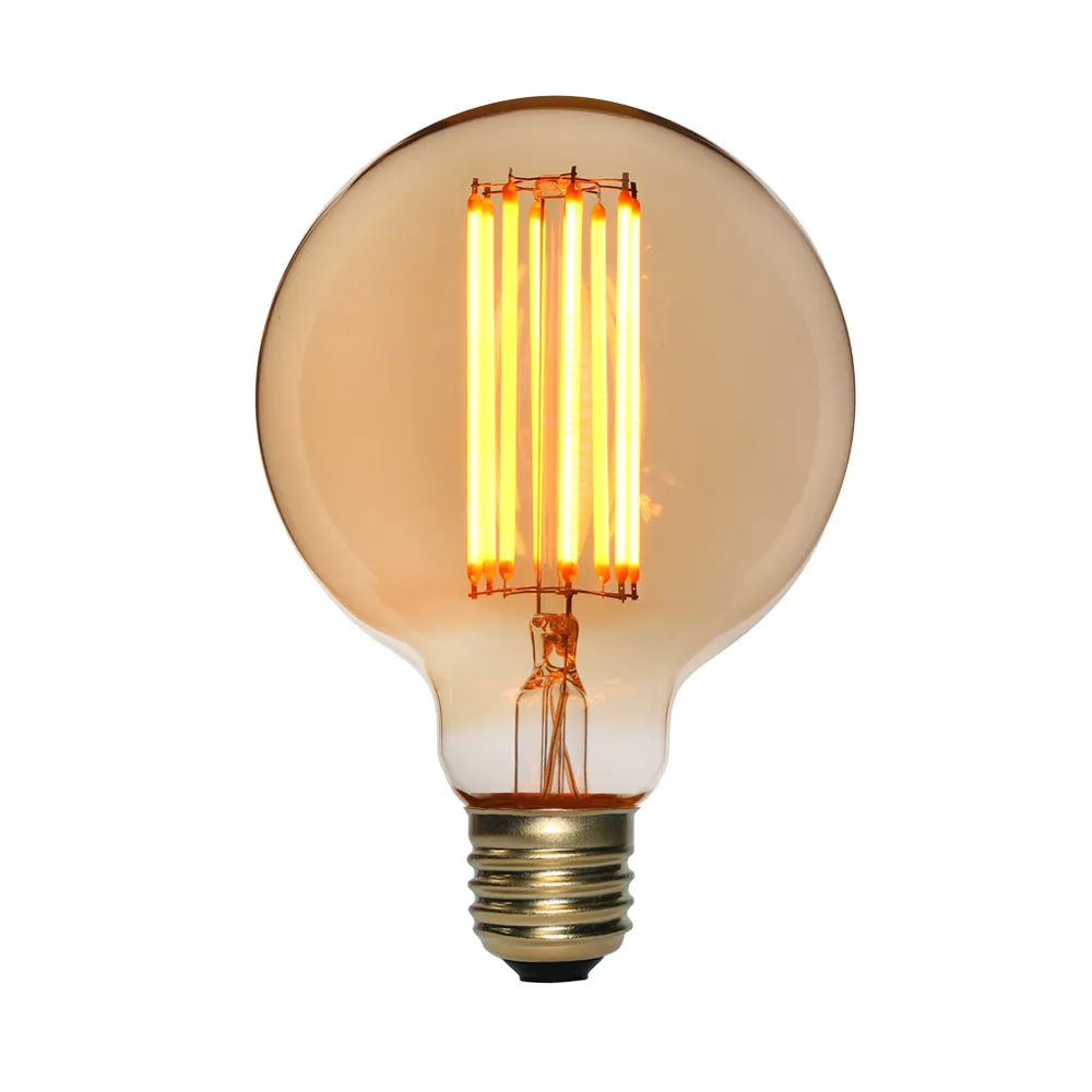 G95 G80 Prix de gros Lampe vintage en verre blanc chaud à économie d'énergie avec filament LED pour ampoule décorative