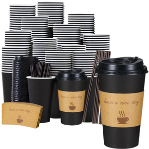 Paquete de 500 Vasos de Papel Desechables para Café de 16 Onzas, para el Hogar, Viajes y Oficina - Product Image 1