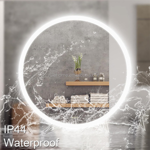 <span class=keywords><strong>Miroir</strong></span> décoratif <span class=keywords><strong>mural</strong></span> intelligent à LED tactile en verre <span class=keywords><strong>rond</strong></span> moderne pour salle de bain - Product Image 2
