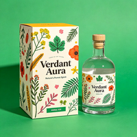 Boîtes cadeaux écologiques en carton à rabat, estampage à chaud, blanches, haut de gamme, pour spiritueux de gin botanique infusé