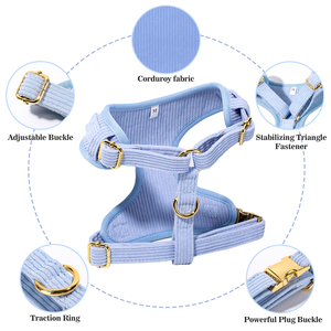 Set tali kekang anjing mewah, Set rompi tanpa tarik untuk anjing dengan tas kotoran dan kerah untuk anjing - Product Image 3