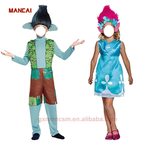 Anime Trolls World Tour Costume Enfants Pourim Carnaval Tenues Garçons Filles <span class=keywords><strong>Branche</strong></span> Coquelicot Cosplay Halloween Movie Costume Avec Perruques - Product Image 1
