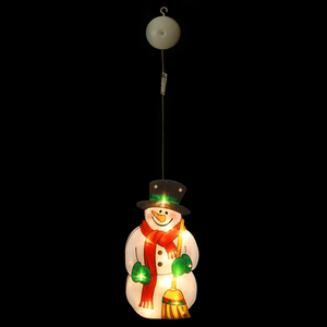 Lampada a sospensione a batteria, grande pupazzo di neve con ventosa, luce bianca calda, ideale per decorazioni natalizie e festive. - Product Image 1