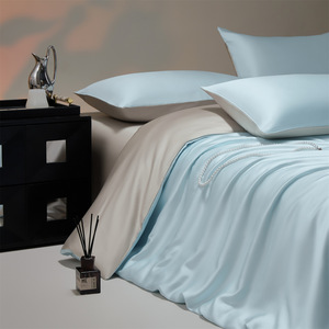 Low MOQ Wholesale 300TC Bamboo Sateen <strong>Bedding</strong> Solid Color Block Multiple <strong>Neutral</strong> Colors Home Hotel <strong>Bedding</strong> <strong>Set</strong> - Product Image 2