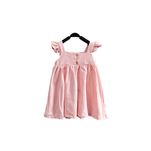 Robe d'été pour enfants, style court, design vif, joyeux, mignon, élégant, en coton et lin, avec imprimé, pour sortir - Product Image 4