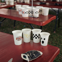 Gobelets personnalisés en PP à paroi simple de 16 oz avec couvercles - Logo personnalisé imprimé en UV Gobelets jetables pour événements d'entreprise
