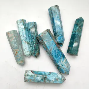 Wholesale Natural Polished Gemstone Rose Clear Quartz Points Citrine Towers Healing Crystal Blue Apatite Towers Point Wands