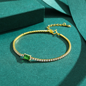 Abalorio de lazo ajustable de lujo, pulsera de <span class=keywords><strong>tenis</strong></span> de Plata de Ley 925, joyería delicada, pulsera con colgante de corazón chapado en oro para <span class=keywords><strong>mujer</strong></span> - Product Image 6