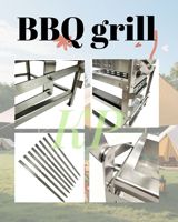 Barbecue au charbon sans fumée BlazeFor, panier de cuisson en métal, barbecue de jardin, grils de table au charbon, grils BBQ en acier inoxydable