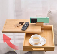 Plateau de canapé pliable multifonctionnel en bambou de qualité supérieure pour boissons, tasses et collations