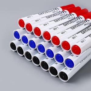 Marqueurs pour tableau blanc pour le bureau et l'école, <span class=keywords><strong>encre</strong></span> effaçable à l'air, couleurs bleu/noir/rouge, pointe pinceau de 2 mm, non toxique et résistant à la <span class=keywords><strong>d</strong></span>écoloration - Product Image 3