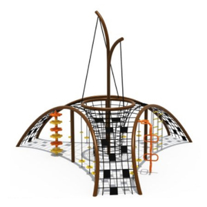 Modèle <span class=keywords><strong>de</strong></span> treillis grimpant Green Bowl avec marches <span class=keywords><strong>en</strong></span> filet noir et pieds <span class=keywords><strong>de</strong></span> soutien incurvés, conception 3D - Product Image 3