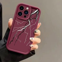 Coque de téléphone portable antichoc en TPU avec motif éclair blanc et noir, style lentille d'appareil photo, pour iPhone 11 12 13 14 15 16 17 18 Pro Max