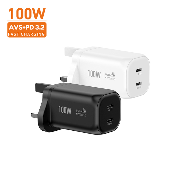100W 2C AVS PD3.2 Mini GaN USB C Fast Charger Type C Charging Adapter Portable Wall Charger for IPhone Samsung Galaxy Smartphone