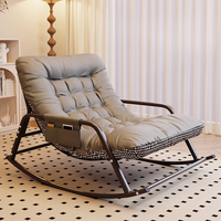 Fauteuil à bascule nordique de luxe en tissu microfibre moderne/fauteuil en cuir salon salon canapé d'appoint