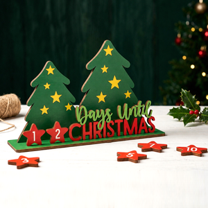 Christmas Countdown <b>Calendar</b> Wooden Tree <b>Advent</b> <b>Calendar</b> Tabletop Holiday Decoration Reusable Home Decor - Product Image 1