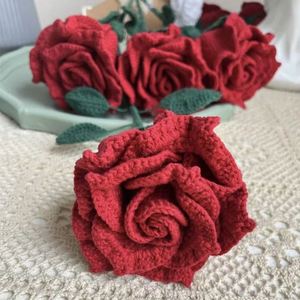 Luxury Handmade <strong>Crochet</strong> <strong>Tiny</strong> Thai Rose Artificial <strong>Flowers</strong> Real - Touch Quality Exclusive Events - Product Image 1