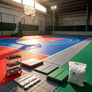 Inolp Hot Selling One Stop Supplier Stable Supply Basketball Modular Multi Sports Flooring Court <b>Tiles</b> - Product Image 1