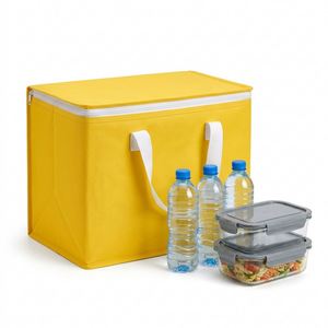 Sac isotherme personnalisé écologique en non-tissé laminé couleur pleine, imperméable, pour livraison de lait, gâteaux, aliments et pique-niques - Product Image 4