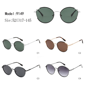 Lunettes de soleil ovales élégantes, monture en métal à bordure complète, verres verts, protection UV400, unisexe, protection solaire pour adultes - Product Image 3