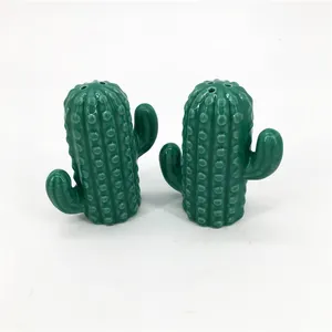 Salt and Pepper Shakers Set Spice Jar Factory Direct Selling Custom Bulk Cactus Design Mini Ceramic Herb & Spice Tools CE / EU