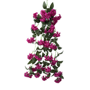 Guirlande de fleurs en soie faites à la main, rouge, rose, blanche, pour décoration murale, mariage, maison, 2 m de long - Product Image 5