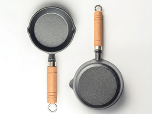 Poêle à frire en fonte antiadhésive à double usage (ménager et camping), pour cuisinière à gaz, fond plat, pour faire fondre le beurre, capacité 1-2L - Product Image 2